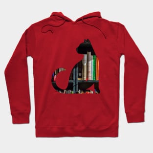 Cat in a book silhouette Hoodie